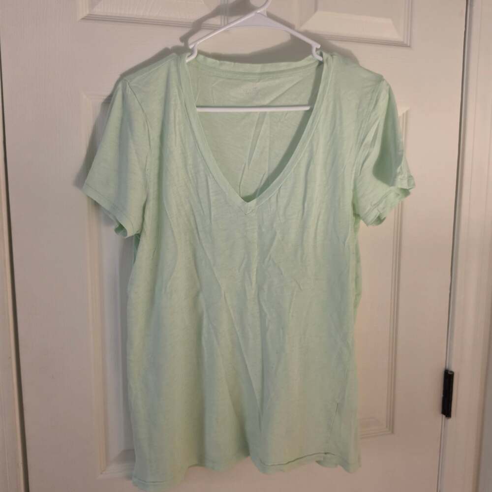 J. Crew Vintage Cotton XL Mint V-Neck Tshirt